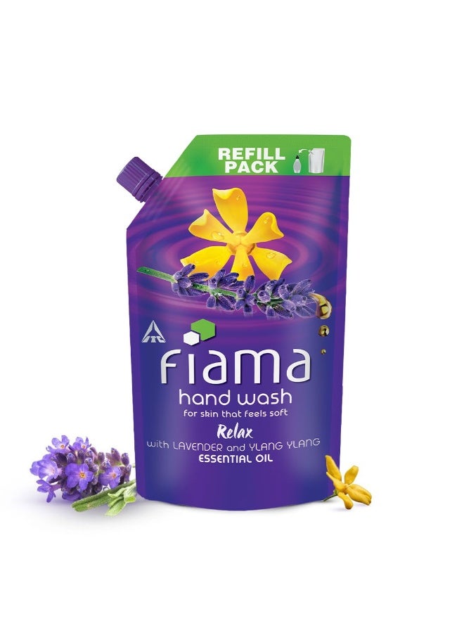 Fiama Relax Hand Wash, 750 ml Refill Pack, Value Pouch, Lavender Oil & Ylang Extracts Handwash, for Soft & Supple Hands - Image 1